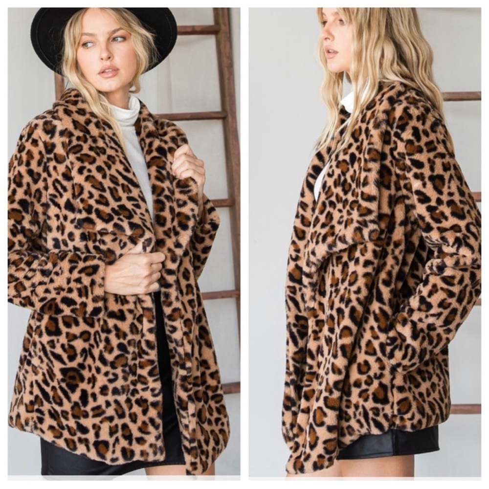 78 Fabulous Faux Fur Lined Leopard Print Jacket - Picture 5 of 5